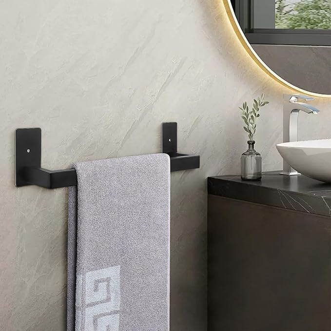 NearMoon Self Adhesive Bathroom Towel Bar, Stainless Steel Square Bath Wall - Image 7