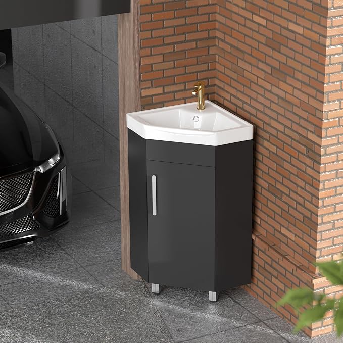 24" Corner Bathroom Vanity Sink by FINDEPOT