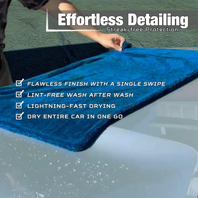 XL Car Drying Towel, 1300 GSM Professional Car Towel - Image 4