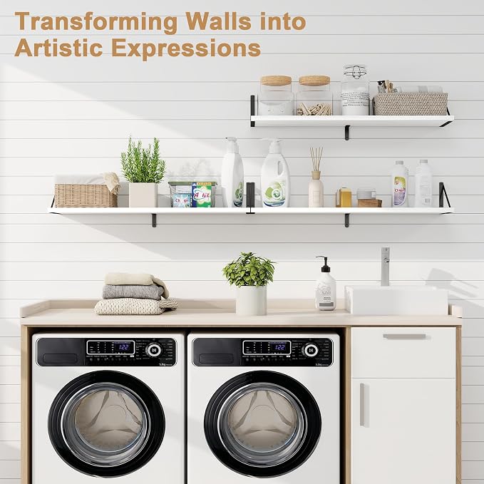 Fun Memories Floating Shelves for Wall, 36 Inches Long Set of 3 Wall Shelves - Image 6