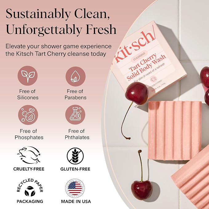 Kitsch Cleansing Tart Cherry Soap Bar - Image 7