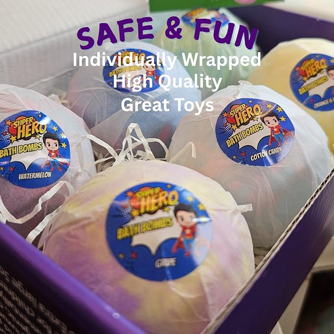 EvolutionUSA Purple Epic Superhero Bath Bombs - Image 9