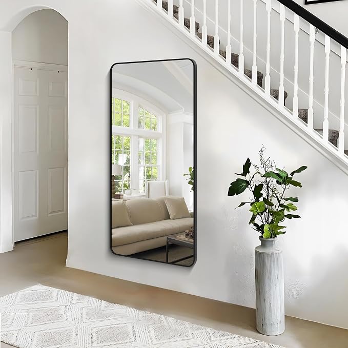 BONEWEI 30x60 inch Bathroom Mirror, Wall Mounted Bathroom Frame Vanity Mirror - Image 4