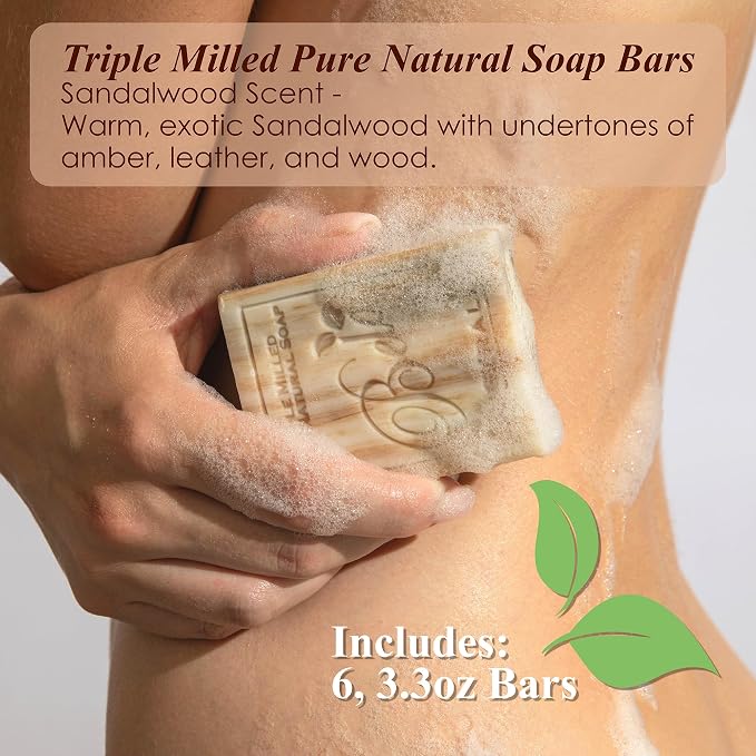 BELA Sandalwood Soap 3.3 OZ, Face and Body Wash Bar, Made in Australia - Image 2
