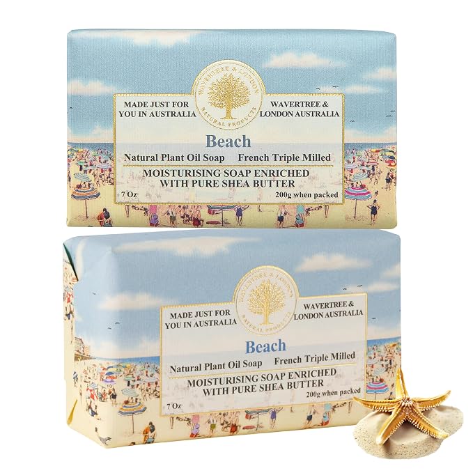 Wavertree & London Beach Scented Natural Soap, 7oz Moisturizing French Triple by AustralianNaturalSoap