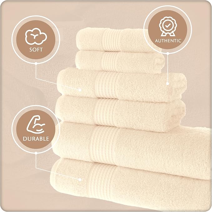 MAURA Basics Bath Towel Sets for Bathroom - Image 3