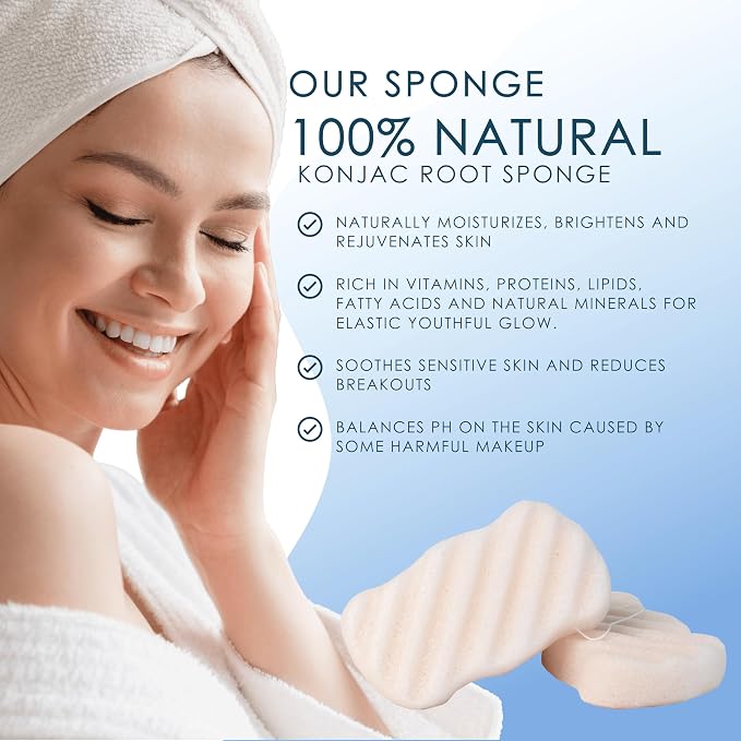 Konjac Sponge Body | Microplastic Free 100% Natural | Non-Toxic | Biodegradable - Image 3