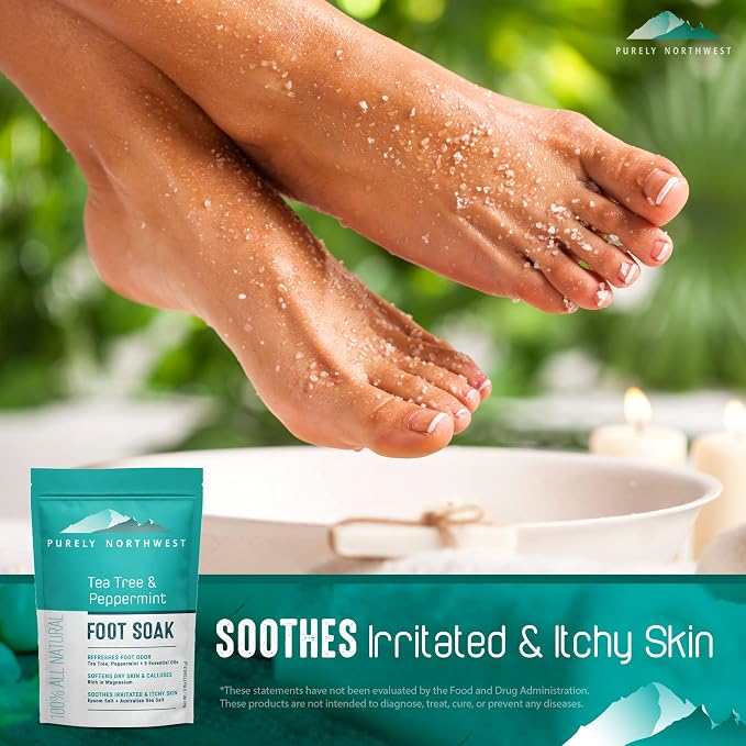 Epsom Salt Tea Tree Foot Soak-Toenail Repair, Softens Thick Calluses & Corns - Image 6