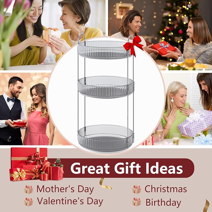 360° Rotating Makeup Organizer, Bathroom Make Up Spinning Holder Rack, Large - Image 6
