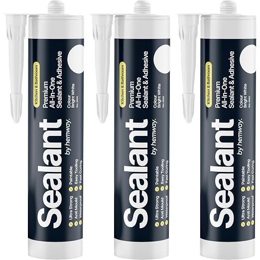 Bright White Kitchen & Bathroom Sealant & Adhesive Hybrid Polymer | Superior to by Hemway