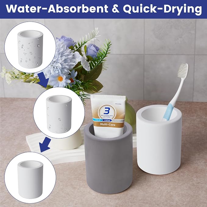 Drying Stone Toothbrush Holder, Diatomite Toothbrush Cup - Image 7