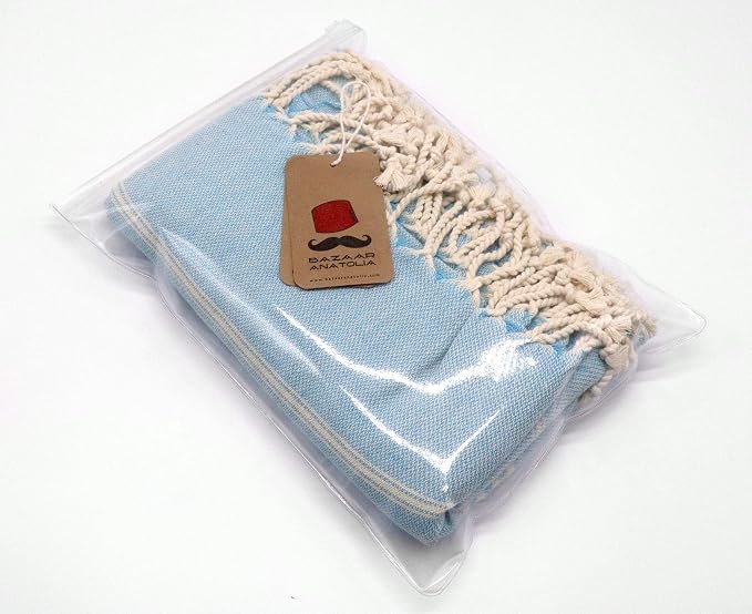 Bazaar Anatolia Slim Line Turkish Towel 100% Cotton Peshtemal Beach Towel 76x38 - Image 6