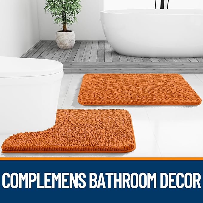 OLANLY Bathroom Rugs 44x24, Extra Soft Absorbent Chenille Bath Rugs, Rubber - Image 7
