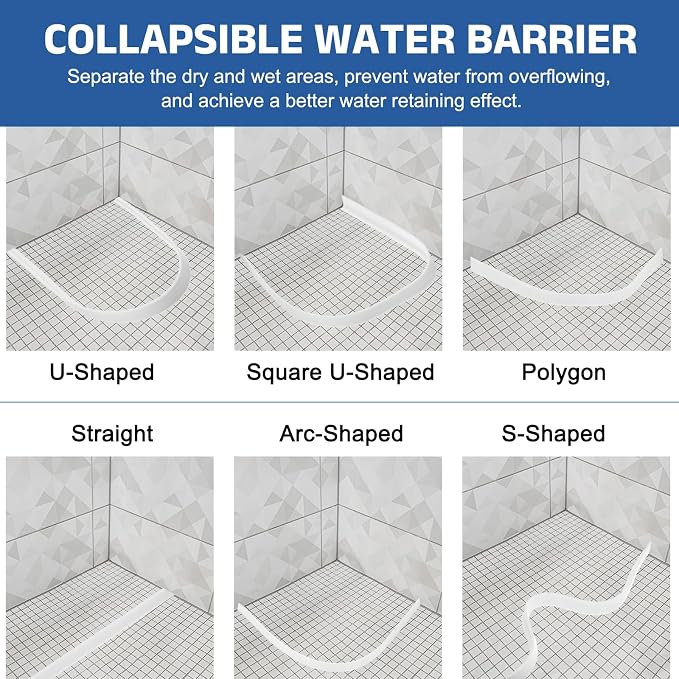 uxcell Shower Water Barrier, 1.18"W x 1.77"H - Image 5