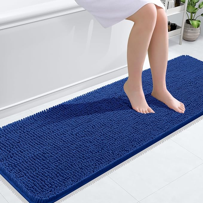 OLANLY Bathroom Rugs 59x20, Extra Soft Absorbent Chenille Bath Rugs, Rubber by OLANLY