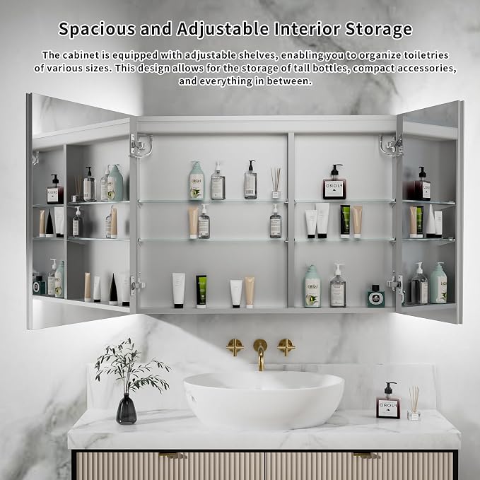 GroGro LED Lighted Bathroom Medicine Cabinet - Image 8