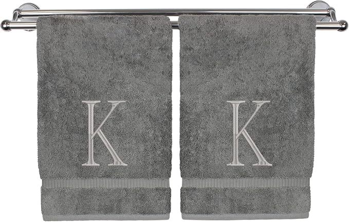 Monogrammed Hand Towel, Personalized Initial Gift, Extra Absorbent 100% Turkish by BareCotton
