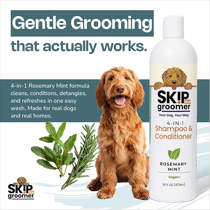 4-in-1 Dog Shampoo & Conditioner, Rosemary Mint, Conditions, Detangles & - Image 4