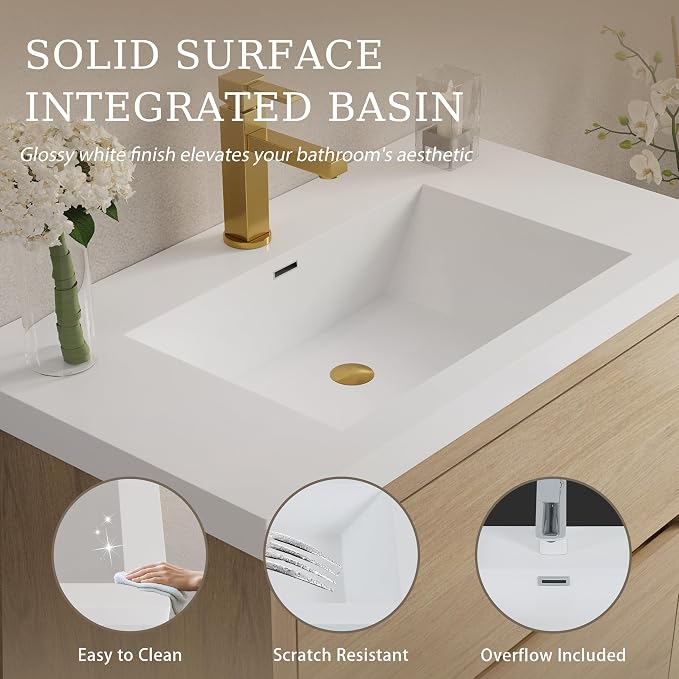 Modern 36" Wall-Mounted Bathroom Vanity - Image 3
