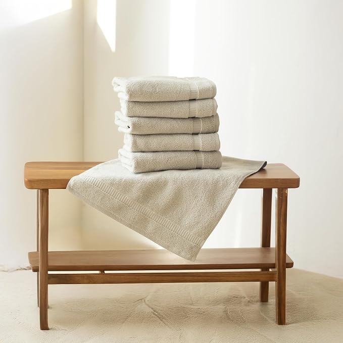 SALBAKOS 100% Turkish Cotton Hand Towel Set of 6 16x30 inch | Heirloom Quality - Image 2