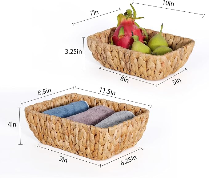 Small Wicker Baskets for Organizing 2 Pack, Hand Woven Baskets for Storage - Image 5