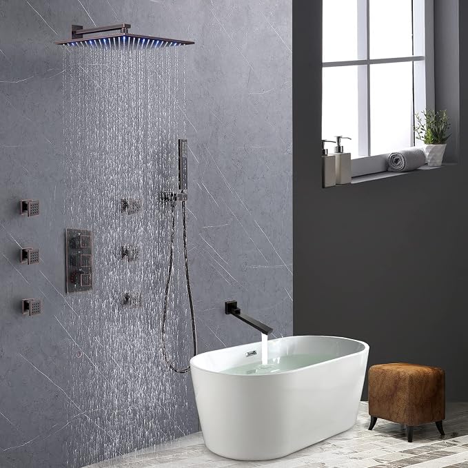 Thermostatic Shower System Oil Rubbed Bronze Tub Shower Faucet Set - Image 2