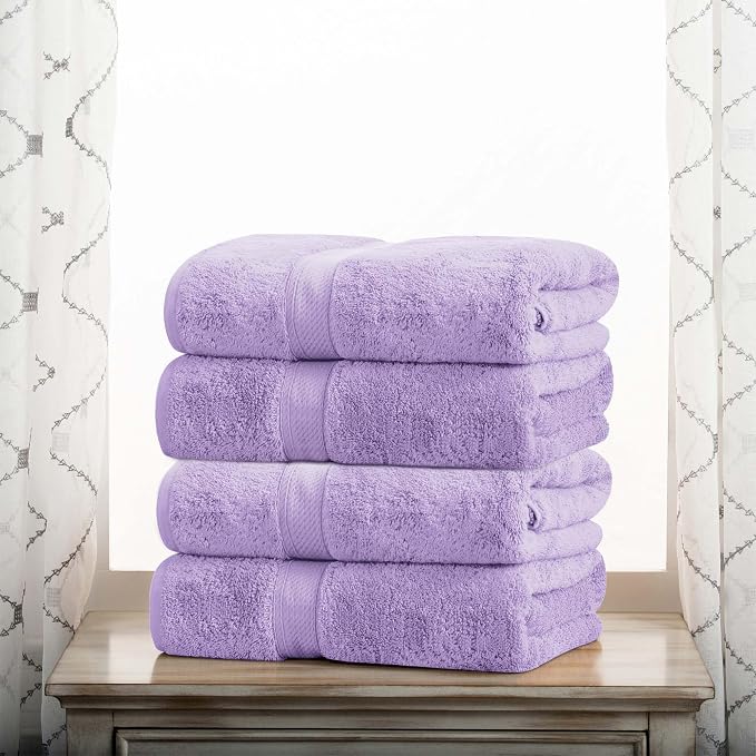 Superior Egyptian Cotton Pile Bath Towel Set of 4, Ultra Soft Luxury Towels by SUPERIOR