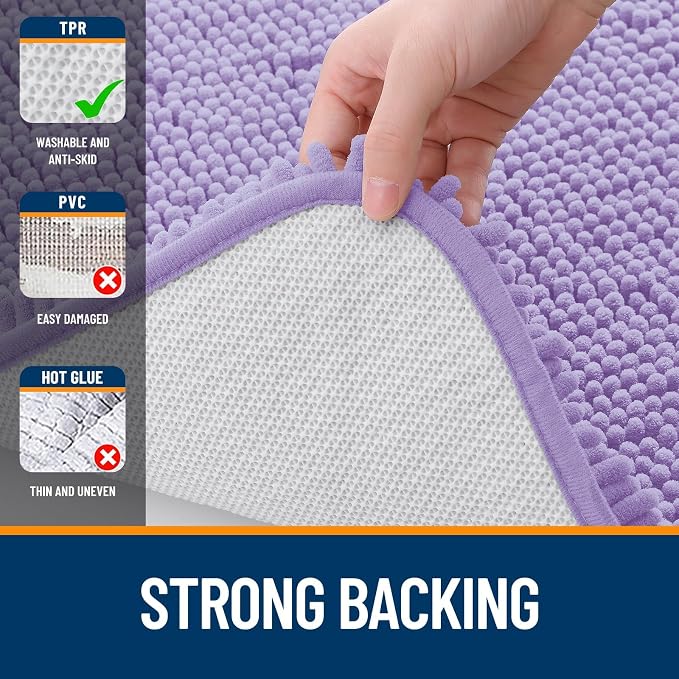 OLANLY Bathroom Rugs Sets 2 Piece, Soft Absorbent Chenille Bath Mats and - Image 5