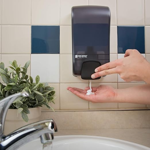 San Jamar SF1300TBK SF1300 Rely Manual Foam Soap Dispenser, 1300 mL - Image 5
