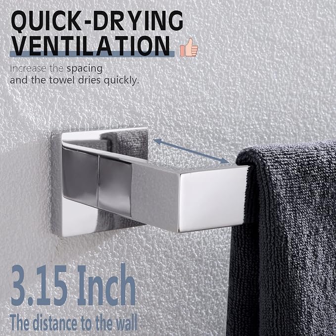 KOKOSIRI 16-Inch Single Towel Bar, Bathroom Kitchen Towel Holder, Wall Mounted - Image 3