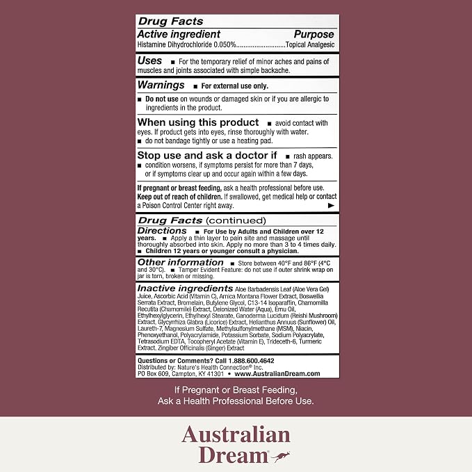 Australian Dream Back Pain Cream - Image 2