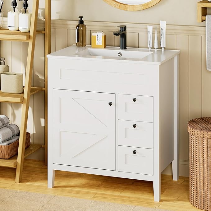 30 inch Bathroom Vanity with Sink, Freestanding Vanity by Unknown