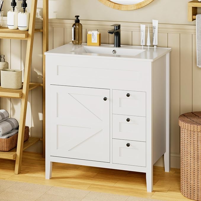 30 inch Bathroom Vanity with Sink, Freestanding Vanity by Unknown