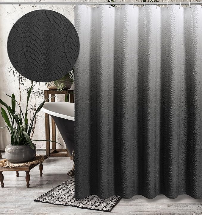Gibelle Ombre Black Shower Curtain by Gibelle