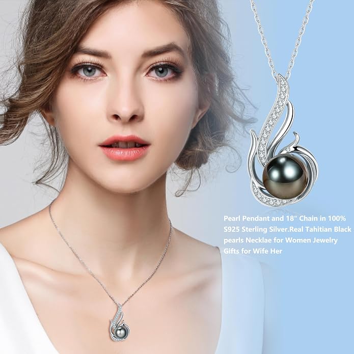 Tahitian Black Pearl Necklaces for Women 10-11mm - Image 3