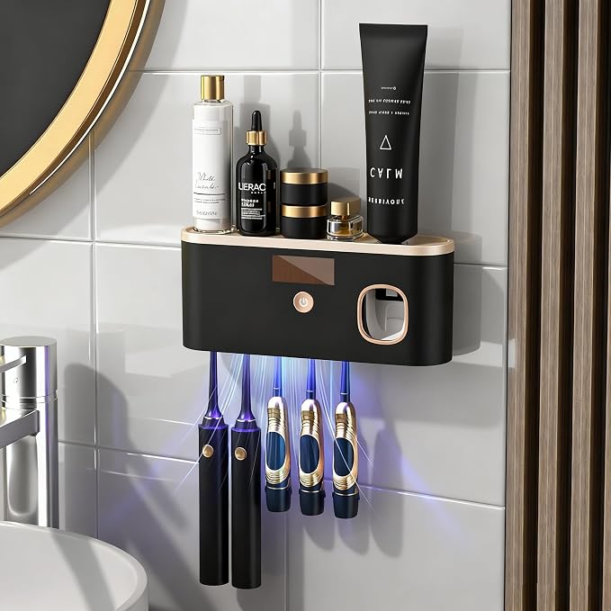 Toothbrush Holders for Bathrooms, Toothbrush Holder Wall Mounted by Coniengk