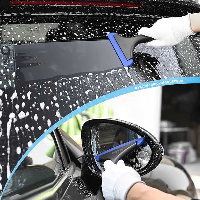 NEWISHTOOL Small Squeegee for Car Windows, Auto Glass, Super Flexible Silicone - Image 4
