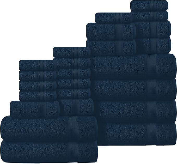 Belizzi Home 100% Cotton Towel Set, Contains 6 Soft Bath Towel, 6 Hand Towel by Unknown