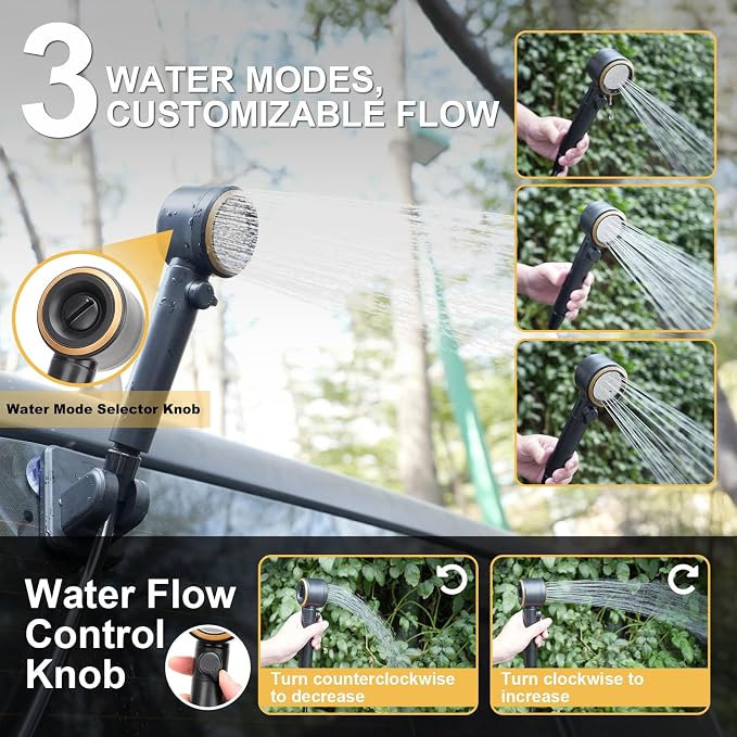 Portable Shower for Camping, Rechargeable Camping Shower Pump - Image 4