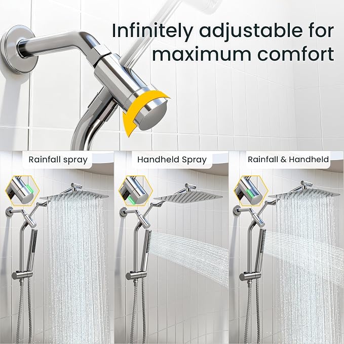 Veken 10" Luxurious All Metal Rain Shower Head - Image 4