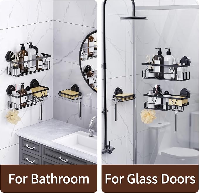 KEGII Shower Caddy Suction Cup, 3 Pack Removable Shower Shelves - Image 6