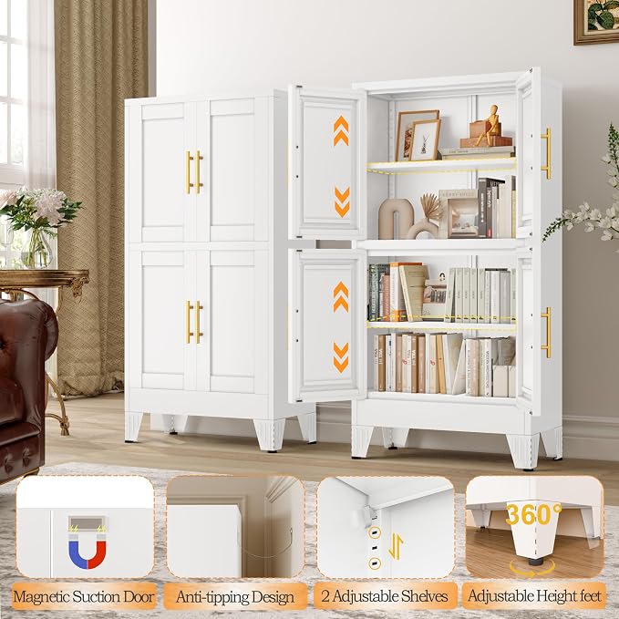 47.25" Metal Pantry Cabinet, Storage Cabinets - Image 6