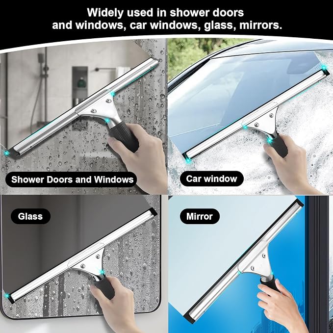 2Pack 14-Inch Multifunctional Rust Proof Window Cleaning Kit. Squeegee - Image 4
