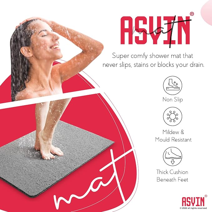 Asvin Soft Textured Bath, Tub Mat, 24x16 Inch Rectangular, Phthalate Free - Image 3