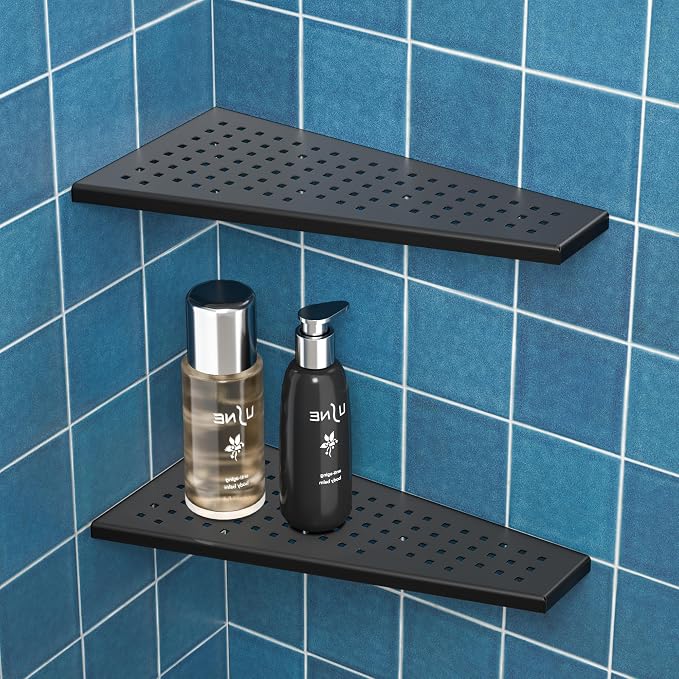 Corner Shower Shelf 2PCS, Trapezoid Bathroom Shelves 12'' - Image 6