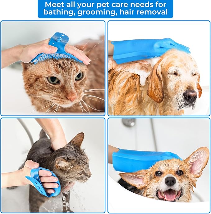 2PCS Dog Washing Gloves and Dog Bath Brush, 2-in-1 pet Shower Set | Suitable - Image 8