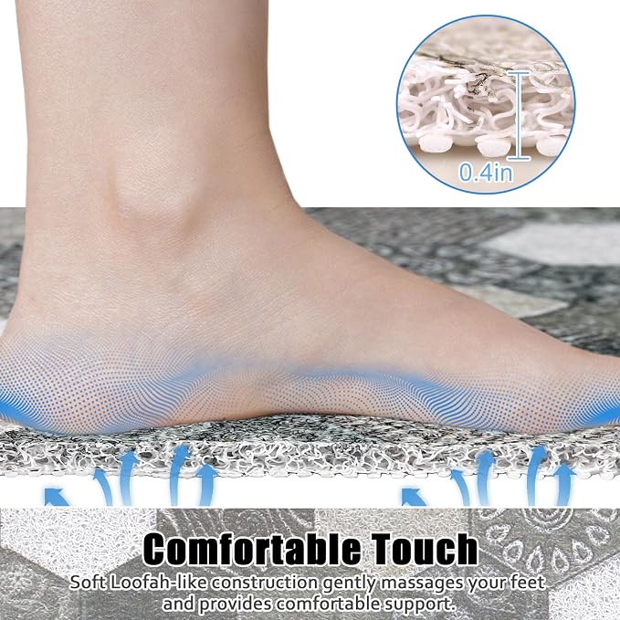 Square Shower Mat Non Slip: 24x24 Inch Shower Floor Mat - Image 4
