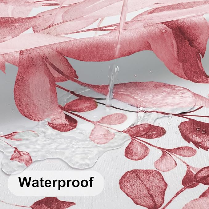 Colorful Star Pink Eucalyptus Waterproof Shower Curtain Set - Image 3