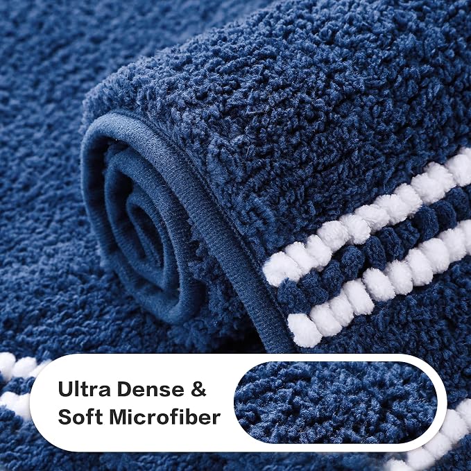 Kmson Bathroom Rugs Mat, Non-Slip Fluffy Thick Water Absorbent Microfiber Mat - Image 6