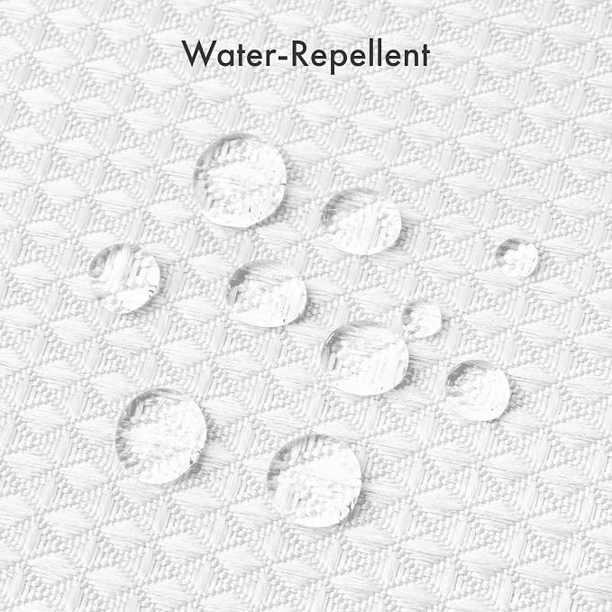 AmazerBath White Shower Curtain 80 Inches Long, Waffle Shower Curtain 72x80 - Image 7